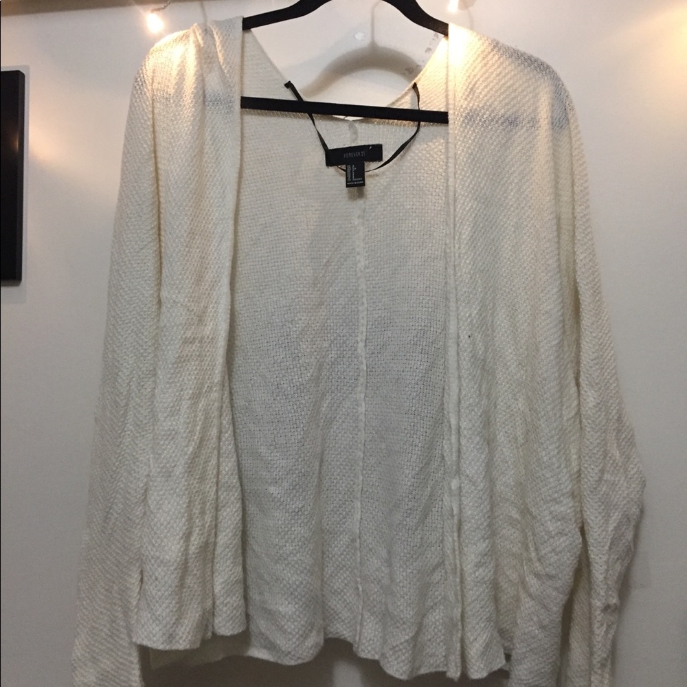 White cardigan